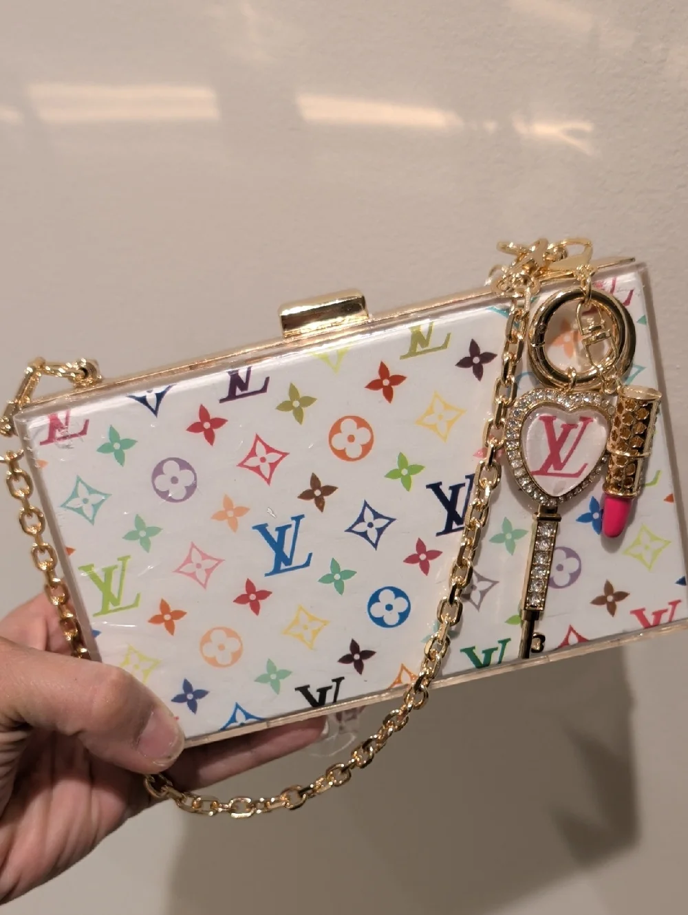 UPCYCLED Fashion Clutch with Pink Handle